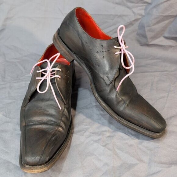 Jeffrey West Dashwood Burnished Black Brown Derby Dress Shoes Men Size 9.5 - Picture 1 of 9